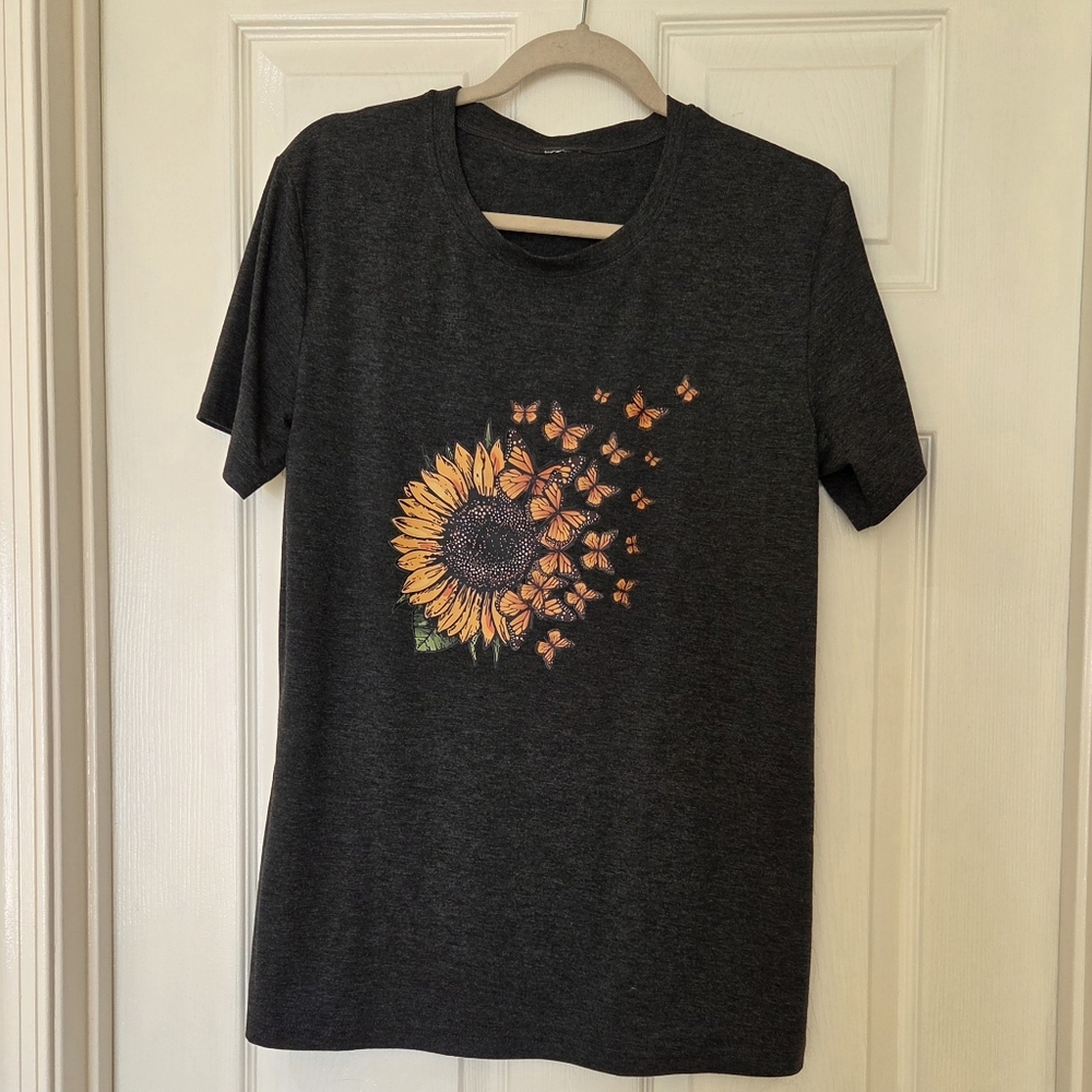 Sunflower and Monarch Butterfly S/S T-shirt